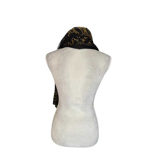 Motown Records Black & Gold Lyric Print Sheer Scarf Wrap "My Girl Billie Jean" - Picture 4 of 8